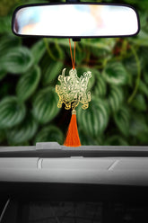 Hindu Goddess Durgaa Maa Car rear view mirror hanging décor accessories in Brass